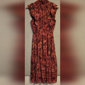 Steve Madden Wine and Brown Print Dress. Size S